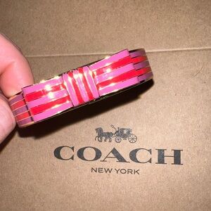 Coach Poppy Striped Pink & Gold Women's Bracelet Vintage Coquette Y2K designer